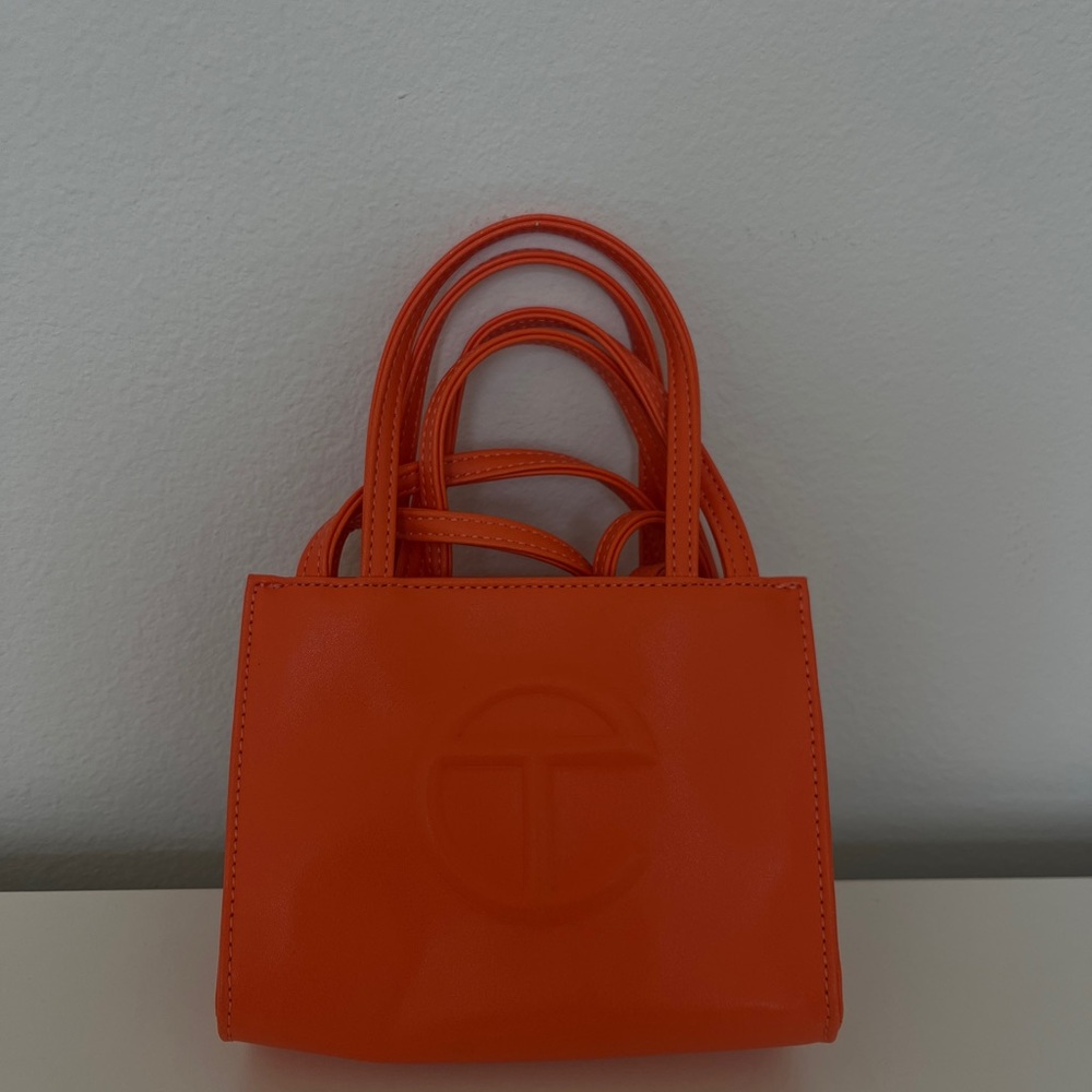 Telfar Orange Mini Shopping Bag